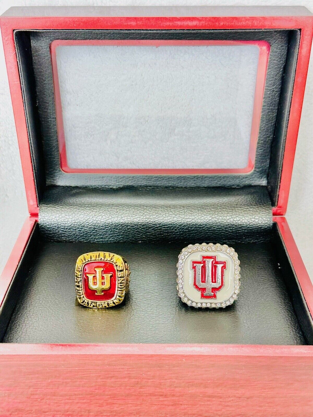 2 PCS INDIANA HOOSIERS CHAMPIONSHIP RING Set, W Box, US SHIP - EB Sports Champion's Cache