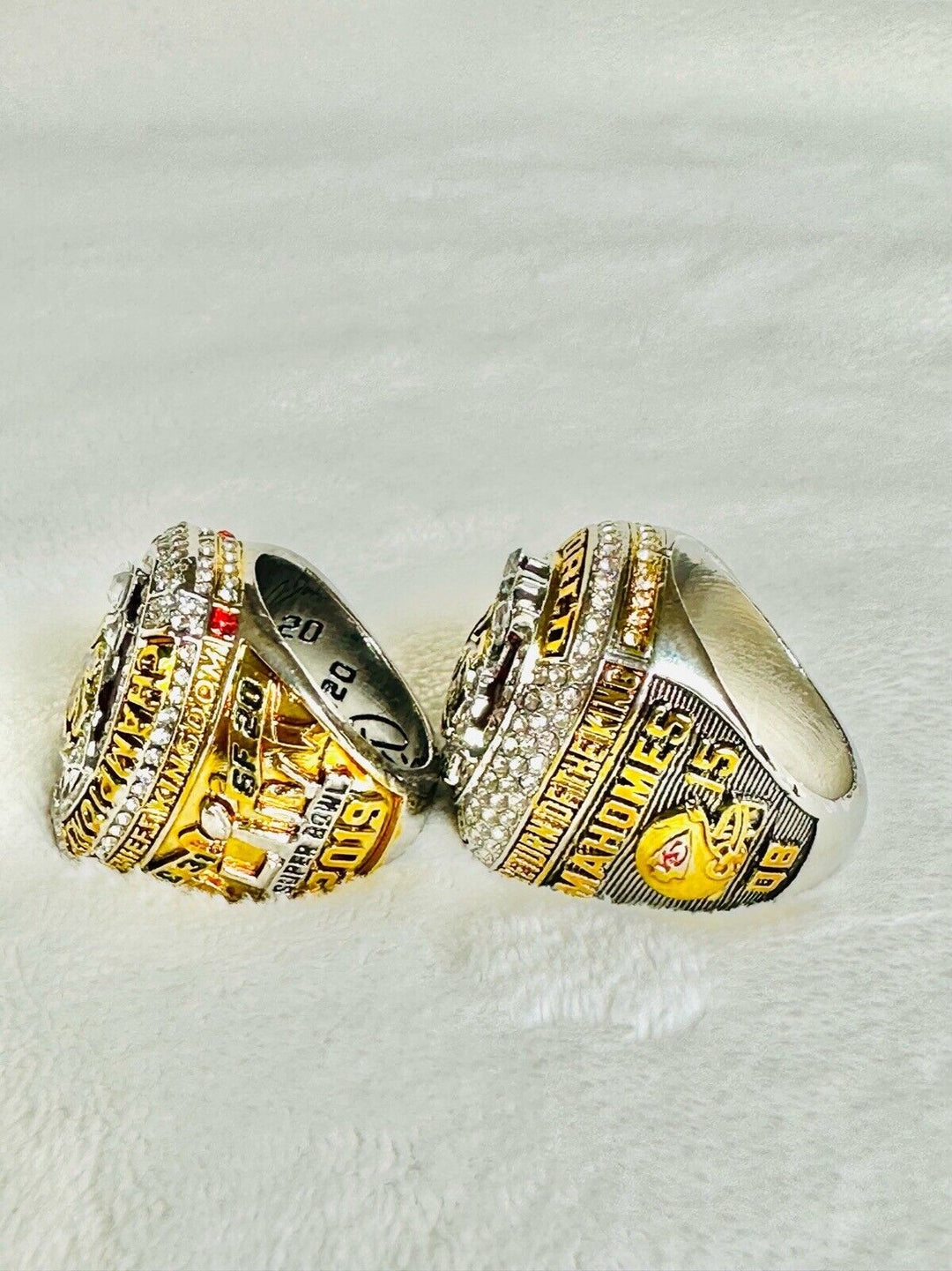 2 PCS Kansas City Chiefs Super Bowl Ring Set W Box, Mahomes, US SHIP 2019/23 - EB Sports Champion's Cache