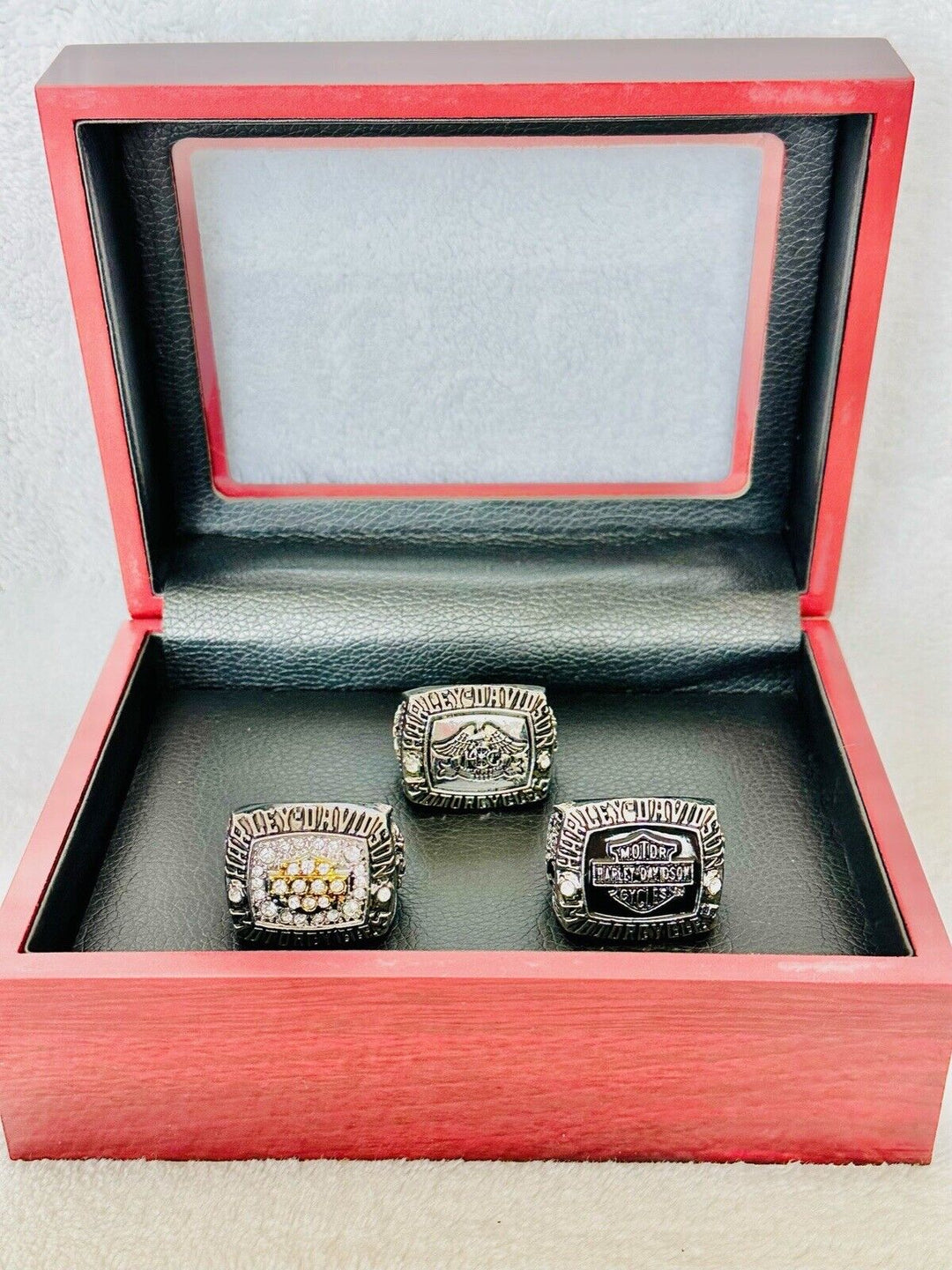 3 PCS Harley Davidson Ring: HOG, USA SHIP W box - EB Sports Champion's Cache