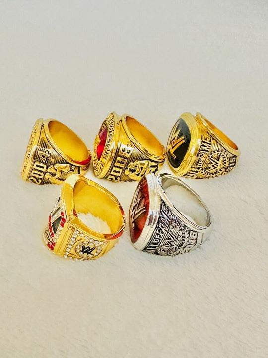 5 PCS WWE World Wrestling Hall Of Fame Championship Ring Set, US Ship - EB Sports Champion's Cache