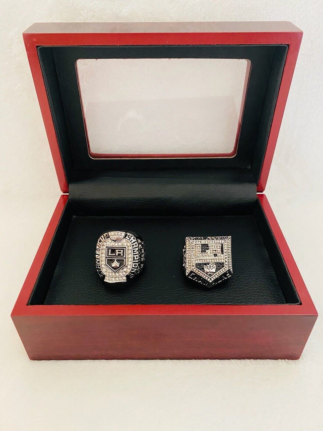 2 PCS LA Kings Stanley Cup Championship Ring SET W Box,  SHIP - EB Sports Champion's Cache