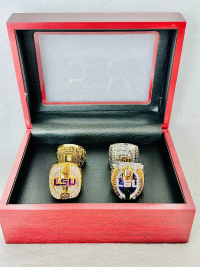 4 PCS LSU Tigers National Championship Ring W Box, US SHIP 1958-2019 - EB Sports Champion's Cache