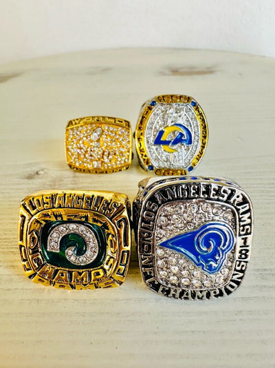 4 PCS LA Louis Rams Championship Ring, US SHIP 1979/99/2018/2021 - EB Sports Champion's Cache