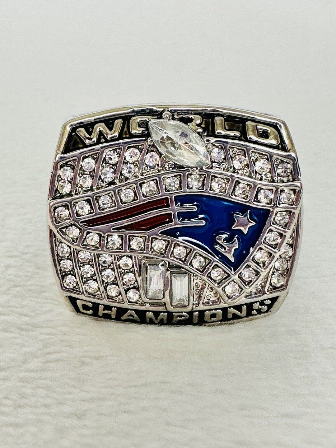 2001 New England Patriots Championship Ring Silver Plated, Brady, US SHIP - EB Sports Champion's Cache