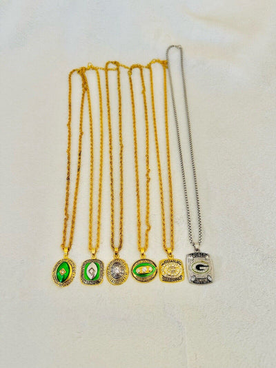 6 PCS Green Bay Packers Aaron Rodgers Championship Pendant Necklace, US SHIP - EB Sports Champion's Cache