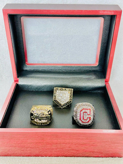 Cleveland Indians AL Championship Ring Set W Box, US SHIP 1997/2015/16 - EB Sports Champion's Cache