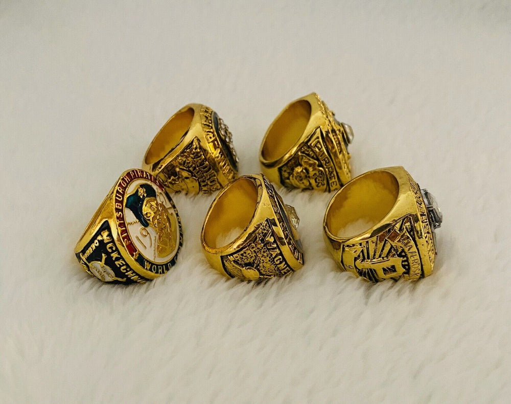 5 Pcs Pittsburgh Pirates WS Championship Ring Complete Set,  SHIP - EB Sports Champion's Cache