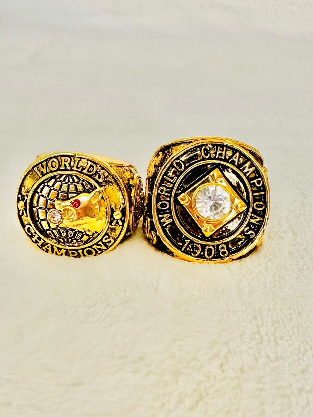 2 PCS Chicago Cubs World Series Ring Set W Box,  SHIP 1907/08 - EB Sports Champion's Cache