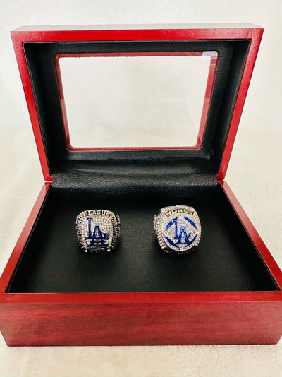 2 PCS LA Dodgers Championship Ring Set W Box,  SHIP. 2017/2020 - EB Sports Champion's Cache