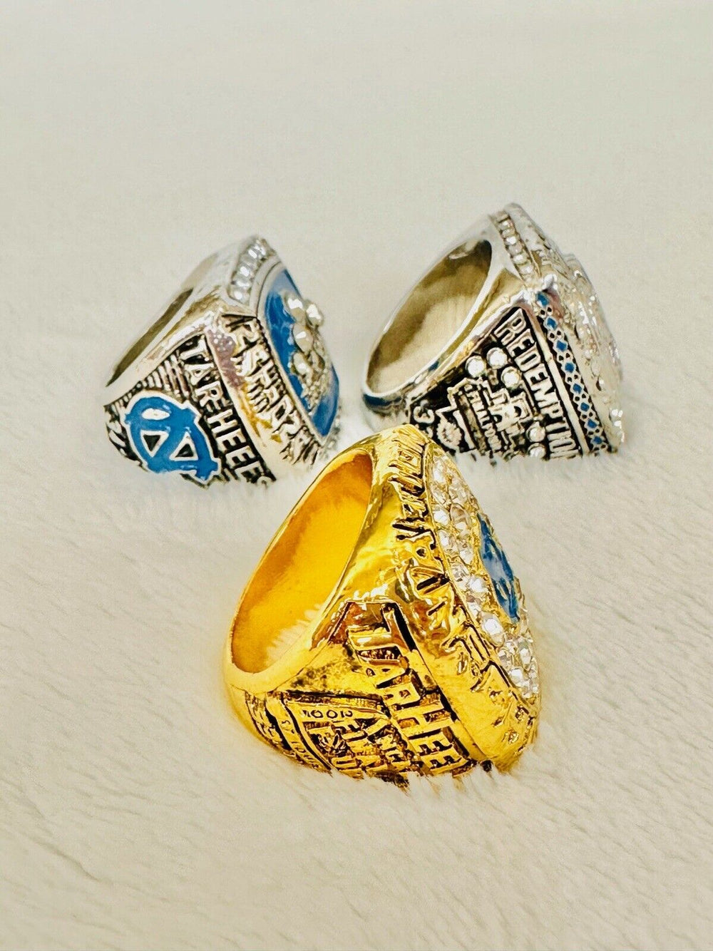 3 PCS North Carolina Tarheels NCAA Brass Championship Ring, US Ship 2005/09/17 - EB Sports Champion's Cache