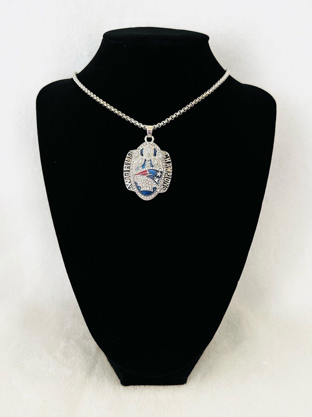 2016 New England Patriots Championship Pendant Silver Necklace, US SHIP - EB Sports Champion's Cache