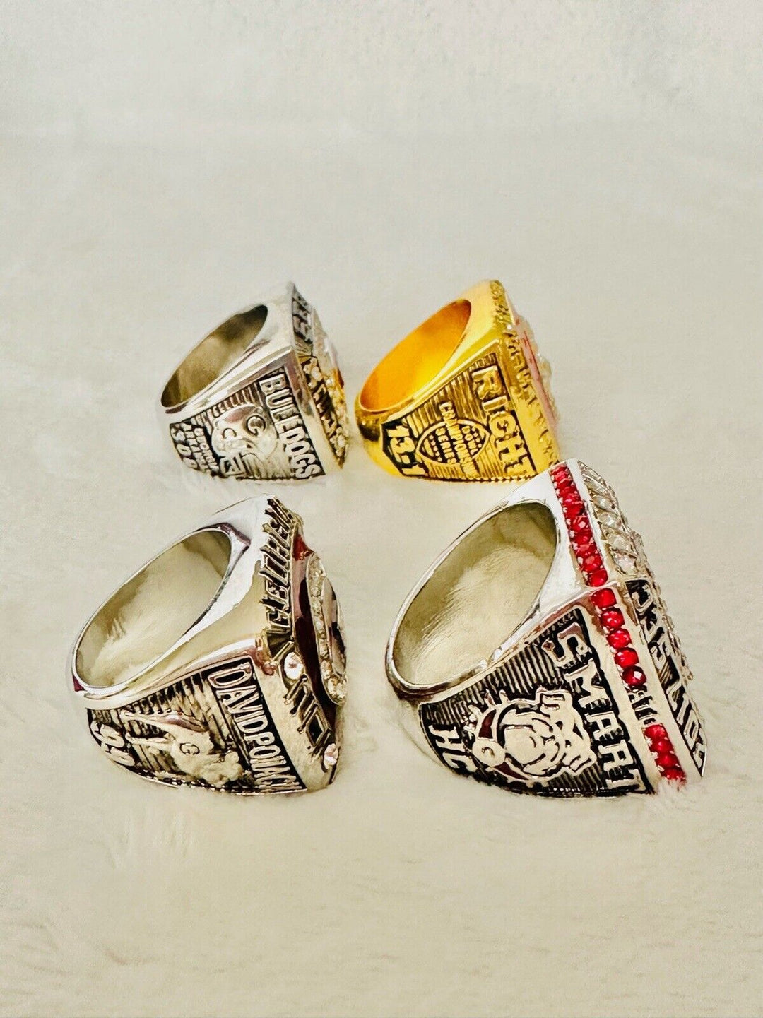 4 PCS Georgia Bulldogs Championship Ring W Box, US SHIP 2002/03/05/2017 - EB Sports Champion's Cache