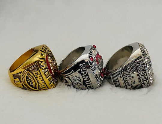 Philadelphia Phillies Championship 3 Ring Set, 1980, 2008, 2009,  SHIP - EB Sports Champion's Cache