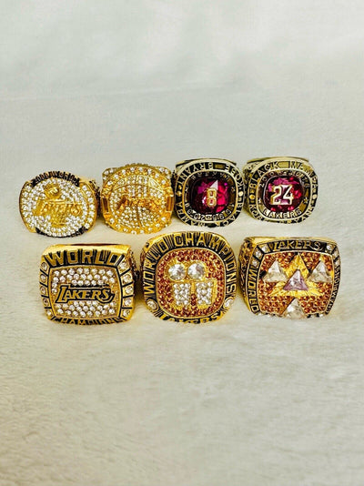 7 Pcs Los Angeles Lakers Kobe Bryant Ultimate Ring Collection Set, US SHIP - EB Sports Champion's Cache