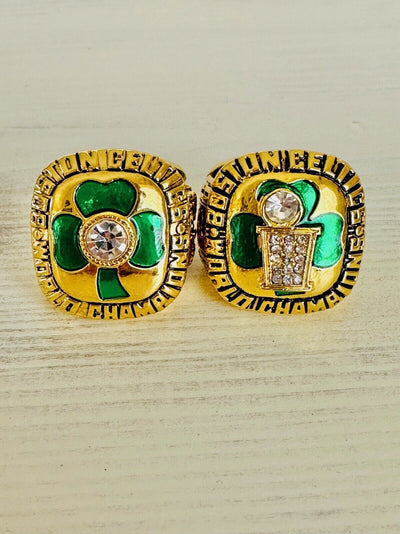 2 PCS Boston Celtics Larry Bird Championship Ring Set, US SHIP 1984/86 - EB Sports Champion's Cache