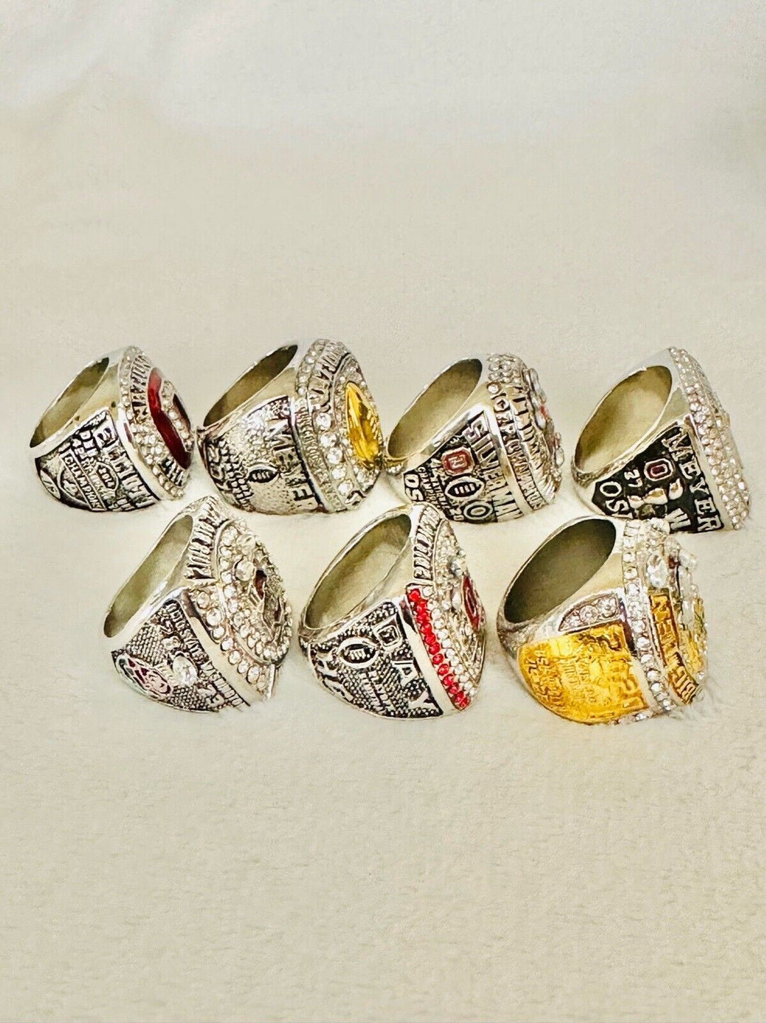 7 PCS Ohio State NCAA Championship Ring Set W Box US SHIP 2014-2020 - EB Sports Champion's Cache