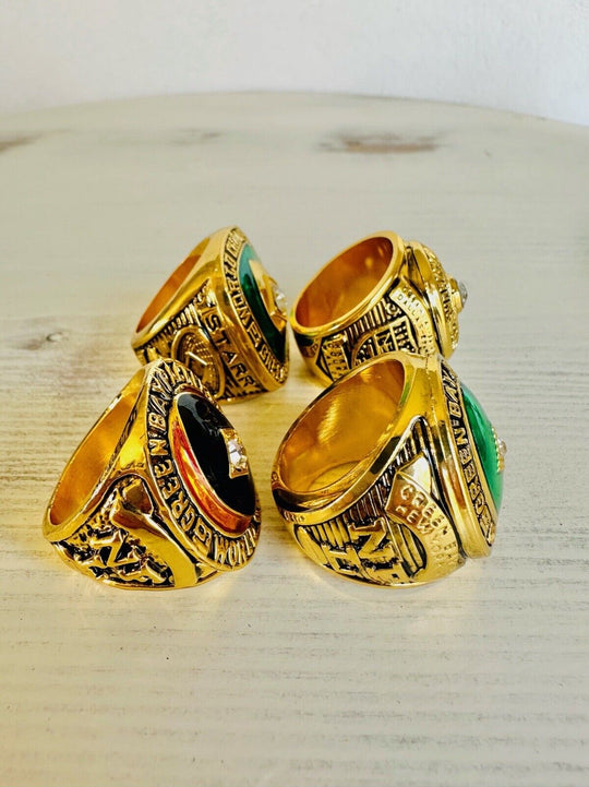 4 PCS Green Bay Packers Championship Ring SET W Case, US SHIP 1961/62/65/66 - EB Sports Champion's Cache