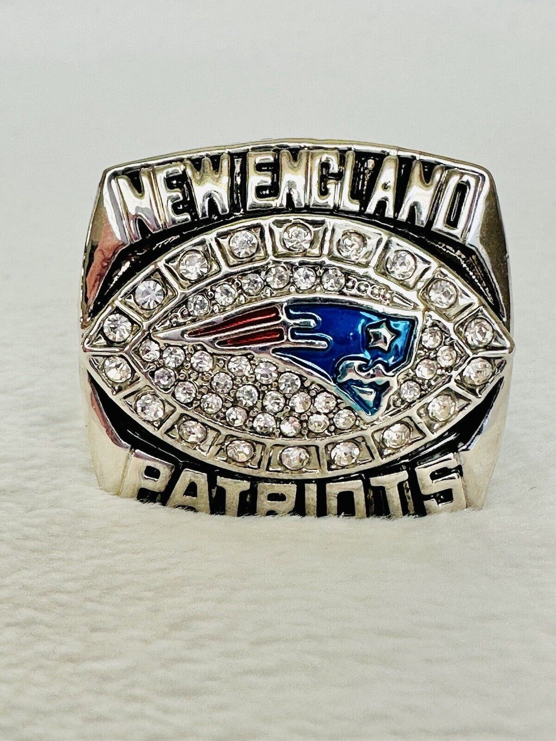 2007 New England Patriots Championship Ring W Box Silver Plated, Brady, US SHIP - EB Sports Champion's Cache