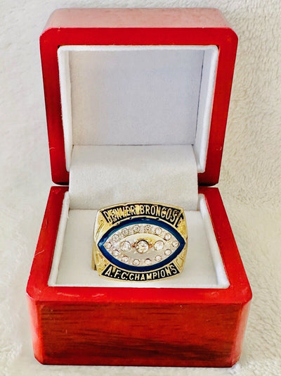 1989 Denver Broncos AFC Championship Ring W Box, Elway, US SHIP - EB Sports Champion's Cache