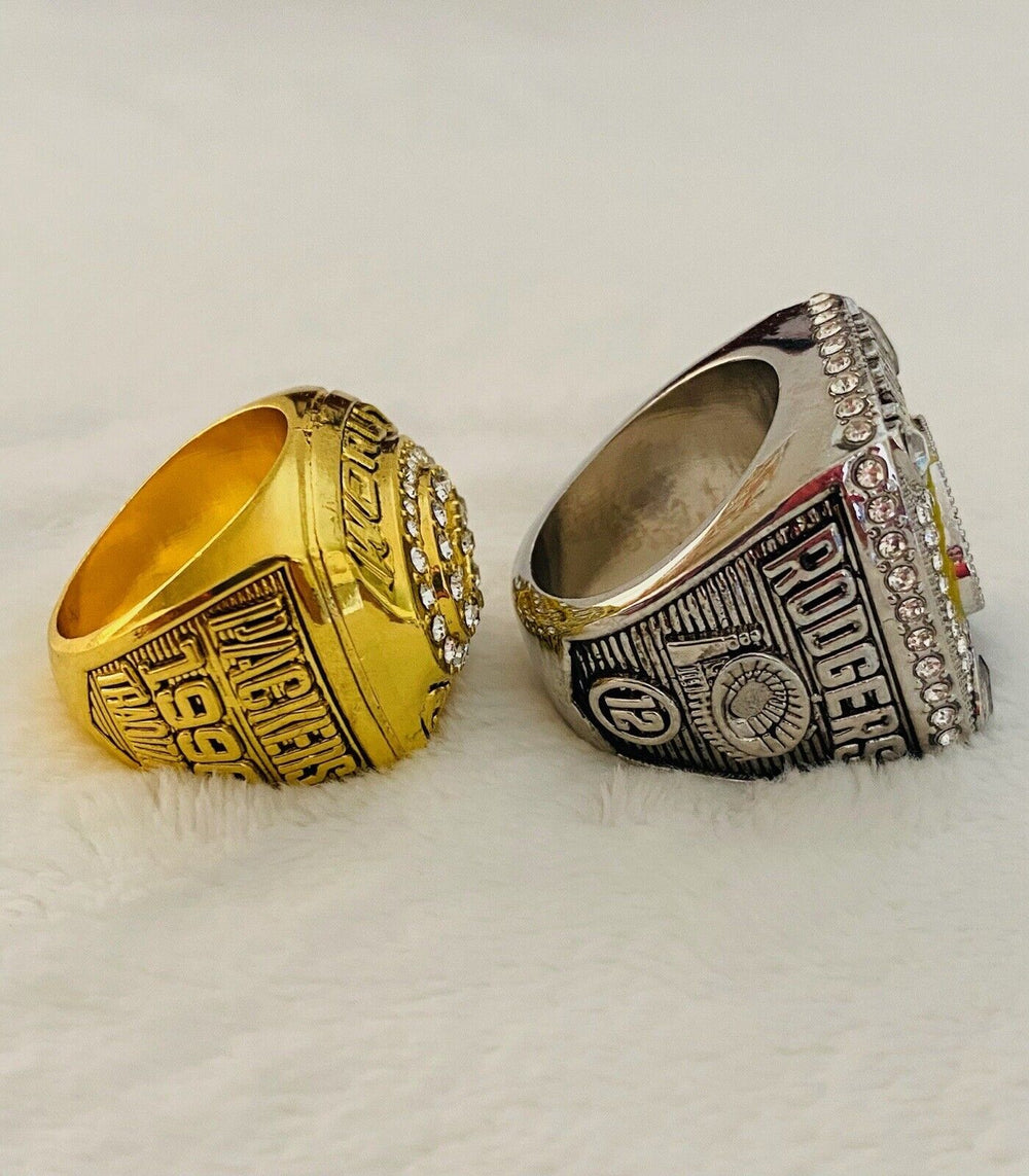 2PCS Green Bay Packers Super Bowl Ring SET, US SHIP. 1996/2008 - EB Sports Champion's Cache