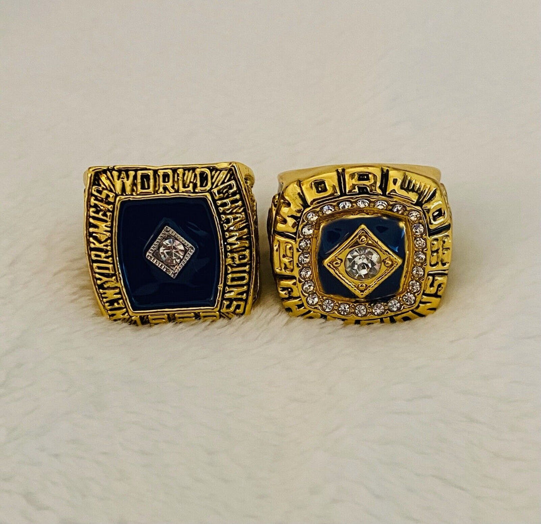 2 PCS New York Mets World Series Championship Ring Set,  SHIP 1969/86 - EB Sports Champion's Cache