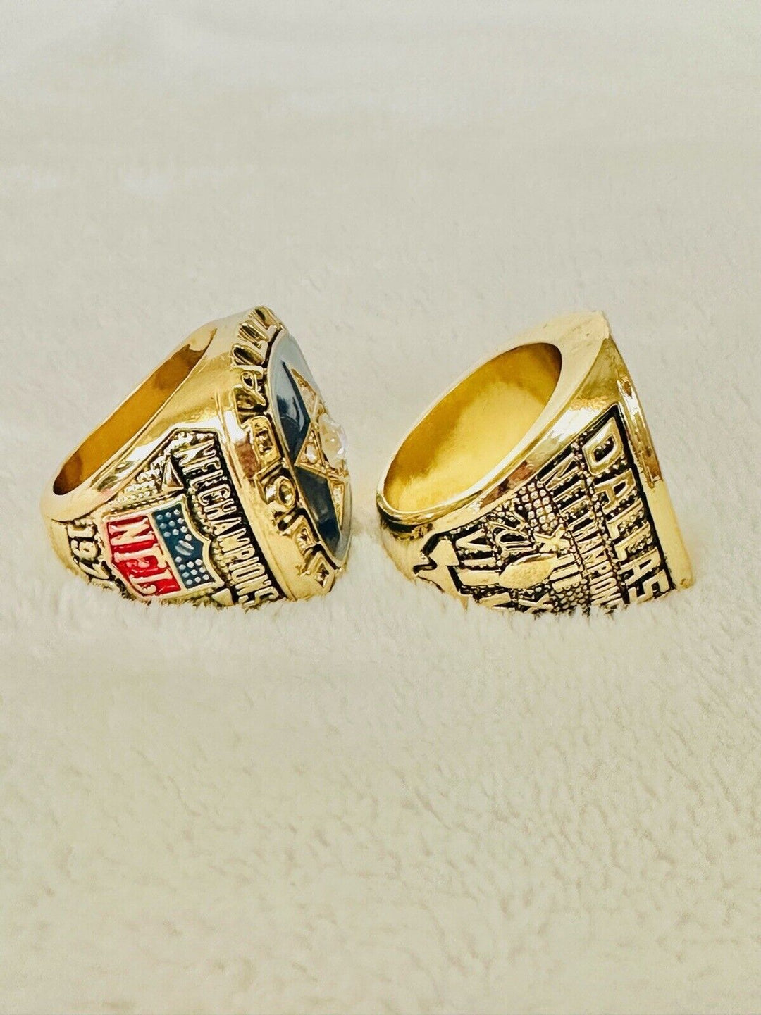 2 PCS Dallas Cowboys NFC Championship Ring SET W Case, US SHIP 1970/78 - EB Sports Champion's Cache