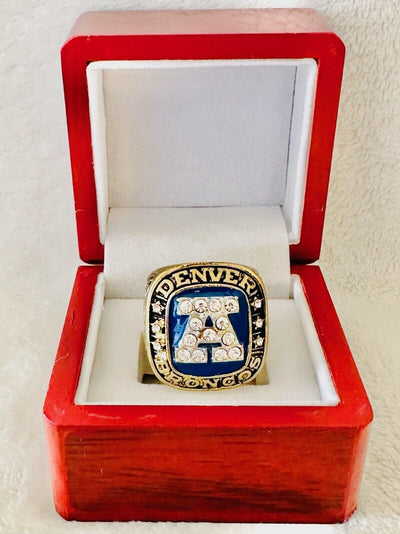 1986 Denver Broncos AFC Championship Ring W Box, Elway, US SHIP - EB Sports Champion's Cache