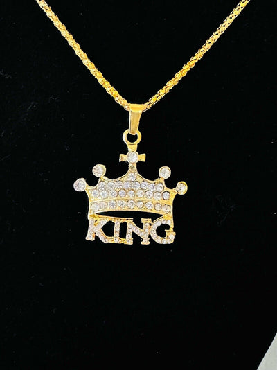 King Lebron James Crowned Pendant Necklace Chain Plated Hip Hop Jewelry, US SHIP - EB Sports Champion's Cache
