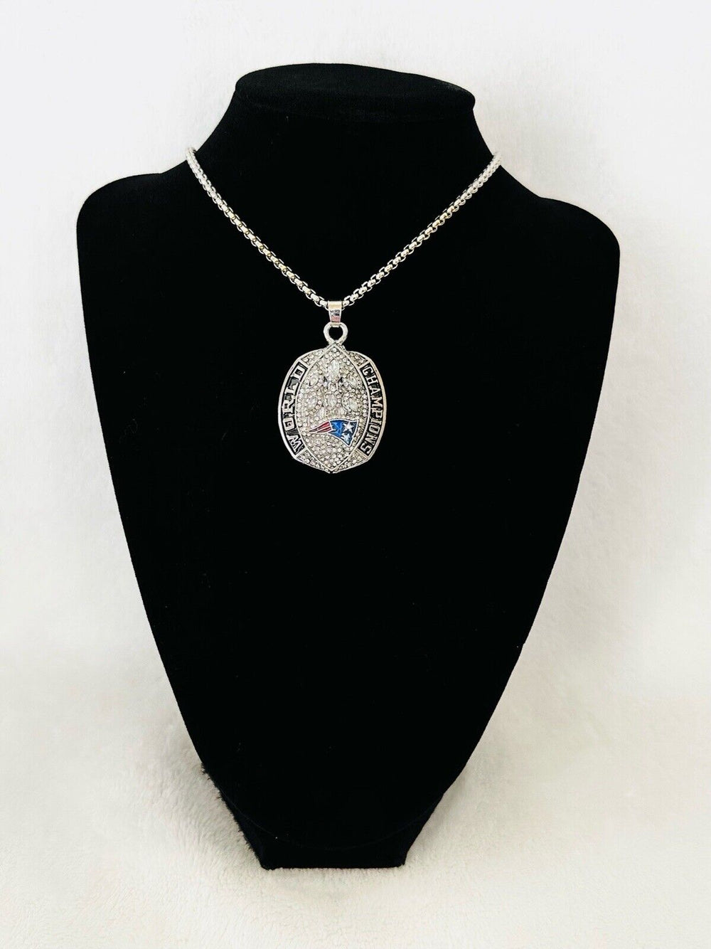 2018 New England Patriots Championship Pendant Silver Necklace, US SHIP - EB Sports Champion's Cache