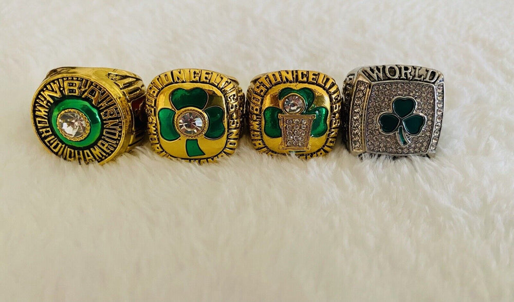 4 PCS Boston Celtics NBA Championship Replica Ring Set W Box,  SHIP - EB Sports Champion's Cache