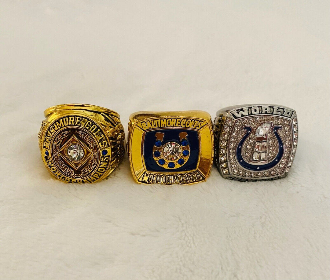 3 PCS Baltimore/Indianapolis Colts Championship Ring SET, US SHIP - EB Sports Champion's Cache