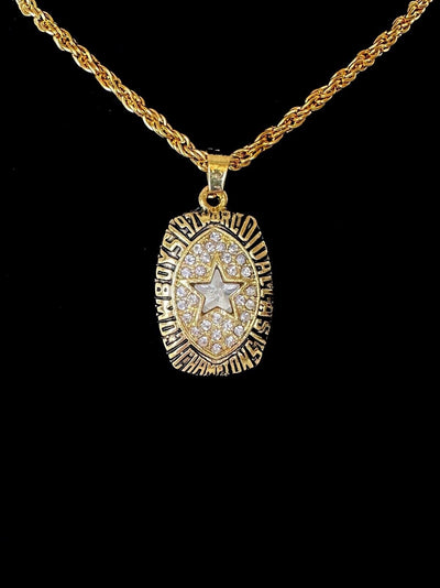 1992 Dallas Cowboys Championship Super Bowl Pendant Necklace, US SHIP - EB Sports Champion's Cache