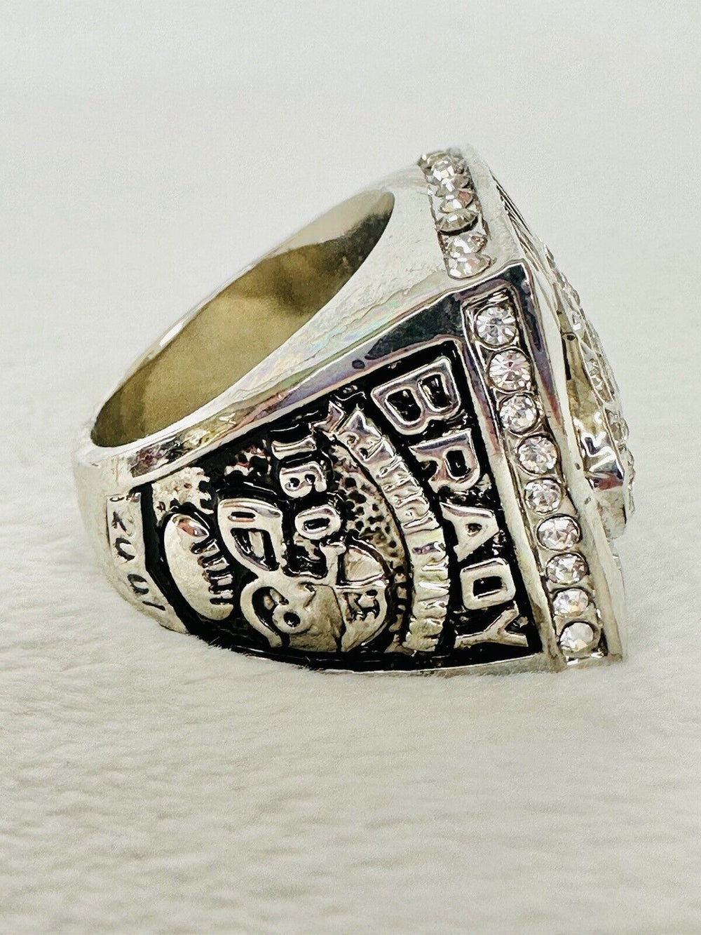 2007 New England Patriots Championship Ring Silver Plated, Brady, US SHIP - EB Sports Champion's Cache