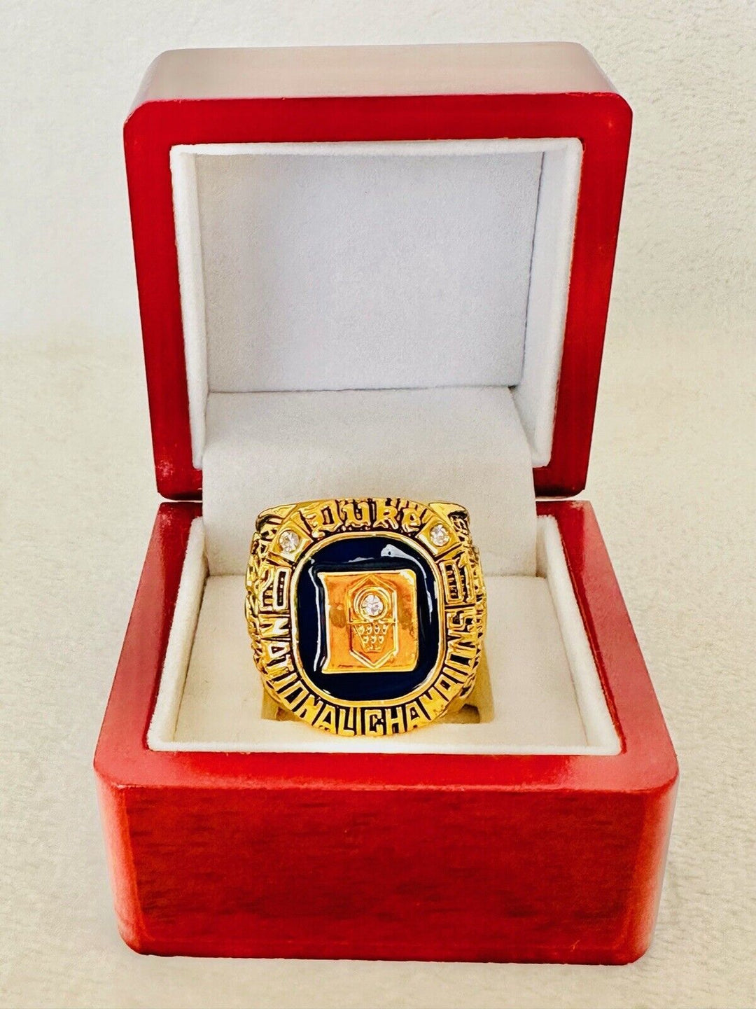 2001 Duke Blue Devils National Champions Basketball Ring W Box, US SHIP Coach K - EB Sports Champion's Cache