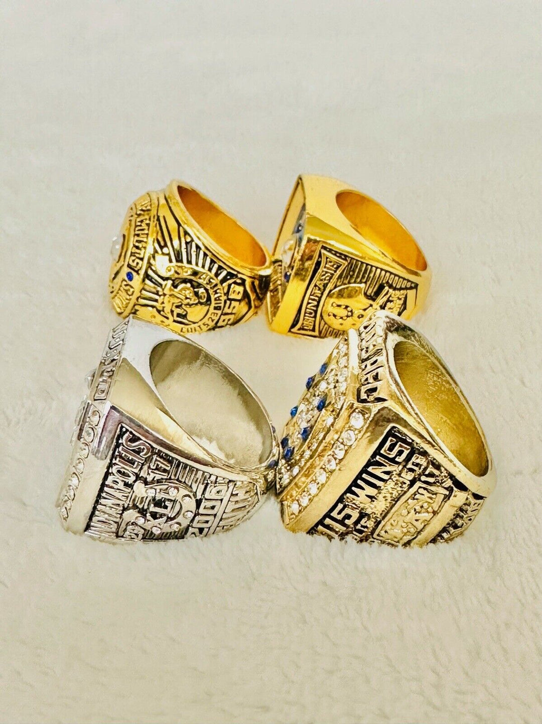 4 PCS Baltimore/Indianapolis Colts Championship Ring SET, US SHIP - EB Sports Champion's Cache