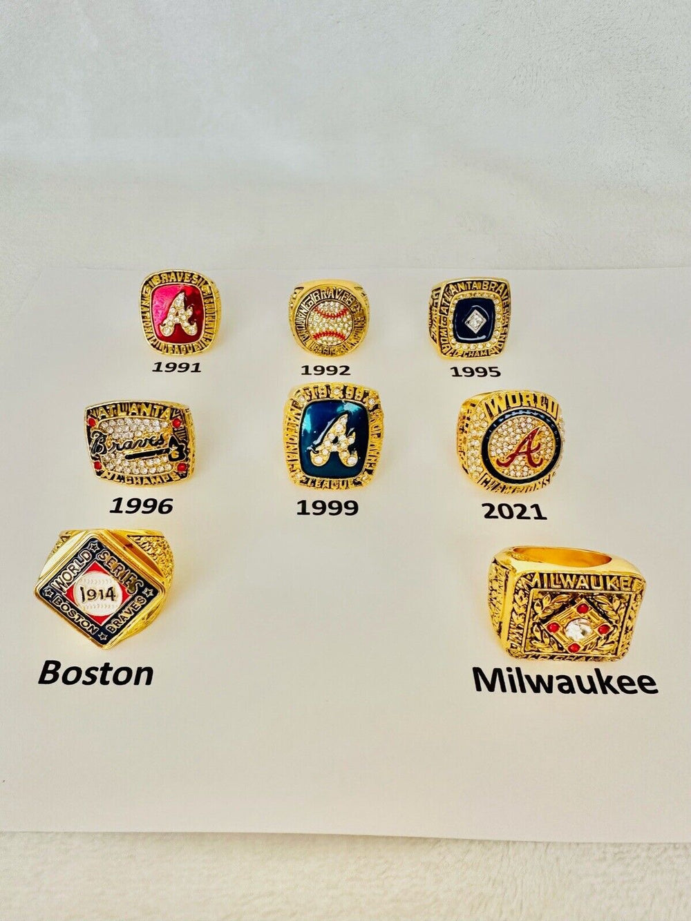 Atlanta Braves Championship Rings W Box, US SHIP.     PICK YOUR RING!!! - EB Sports Champion's Cache