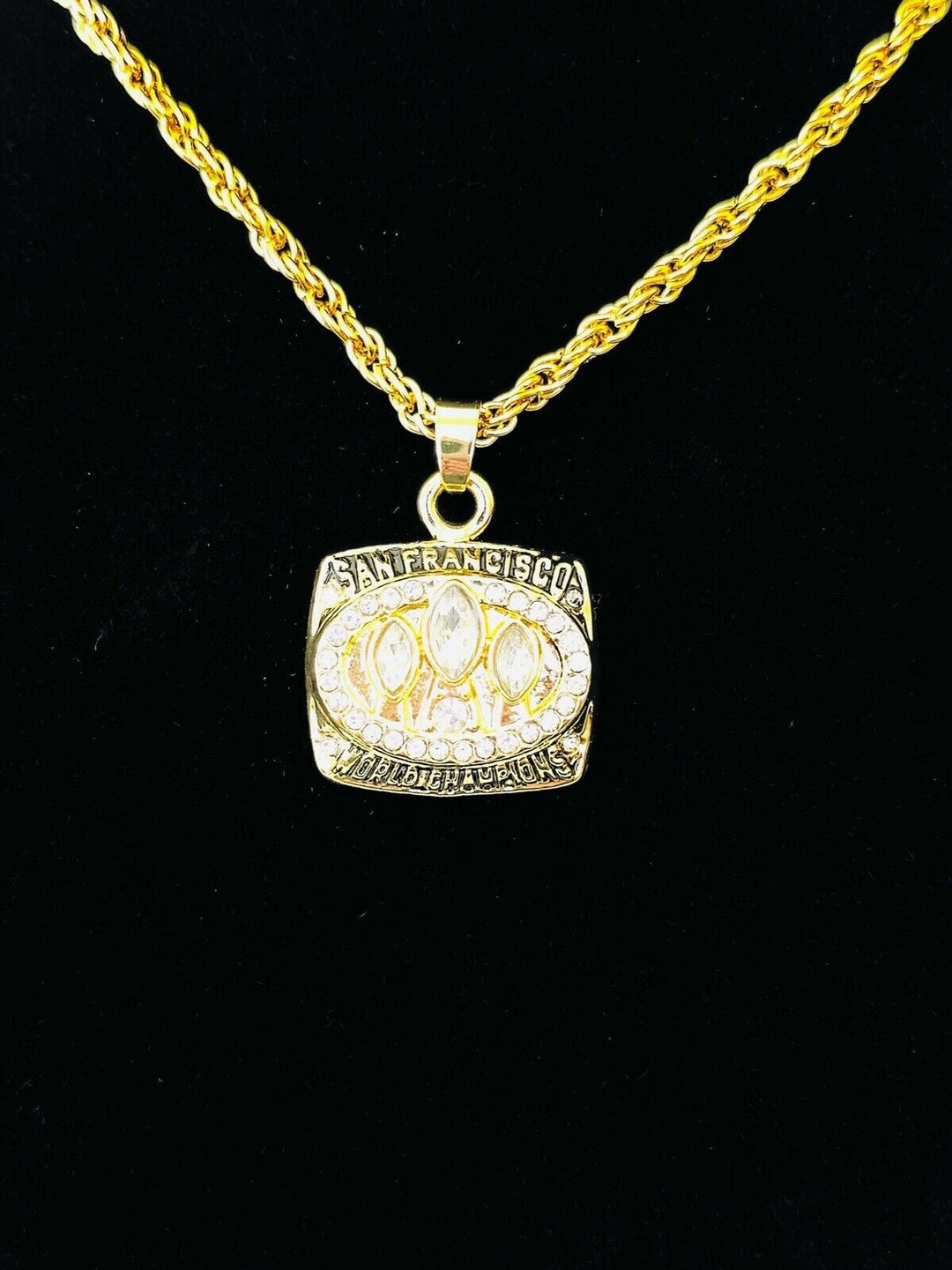 1988 San Francisco 49ers Pendant Necklace- Super Bowl Championship, USA SHIP - EB Sports Champion's Cache