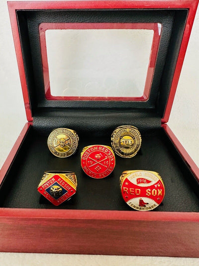 5 PCS Red Sox World Series Babe Ruth Championship Ring Set W Box,  SHIP - EB Sports Champion's Cache