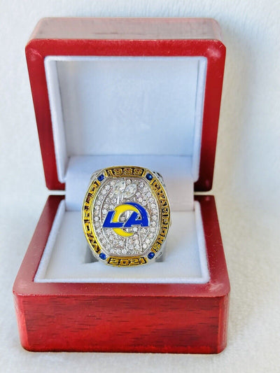 2021 LA Rams Championship Ring W Box, Stafford, US SHIP - EB Sports Champion's Cache