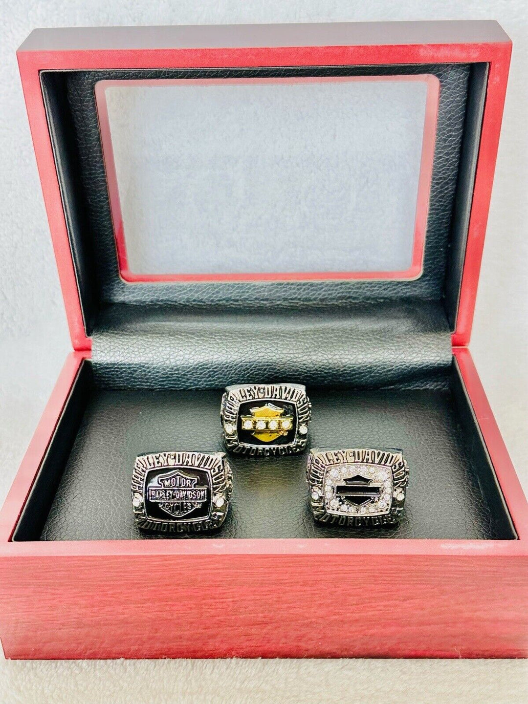 3 PCS Harley Davidson Ring: HOG, USA SHIP W box - EB Sports Champion's Cache