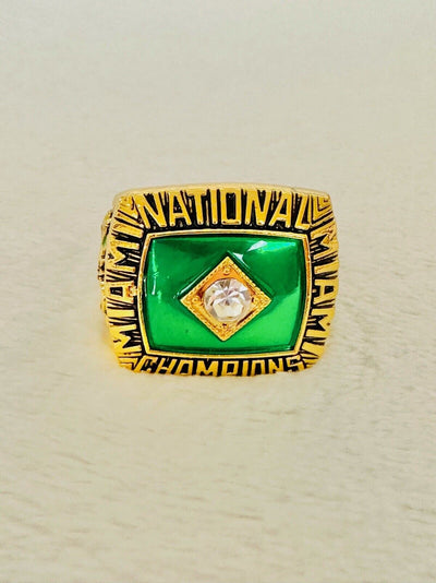 1987 Miami Hurricanes NCAA 18k GP Brass Championship Ring, US SHIP - EB Sports Champion's Cache