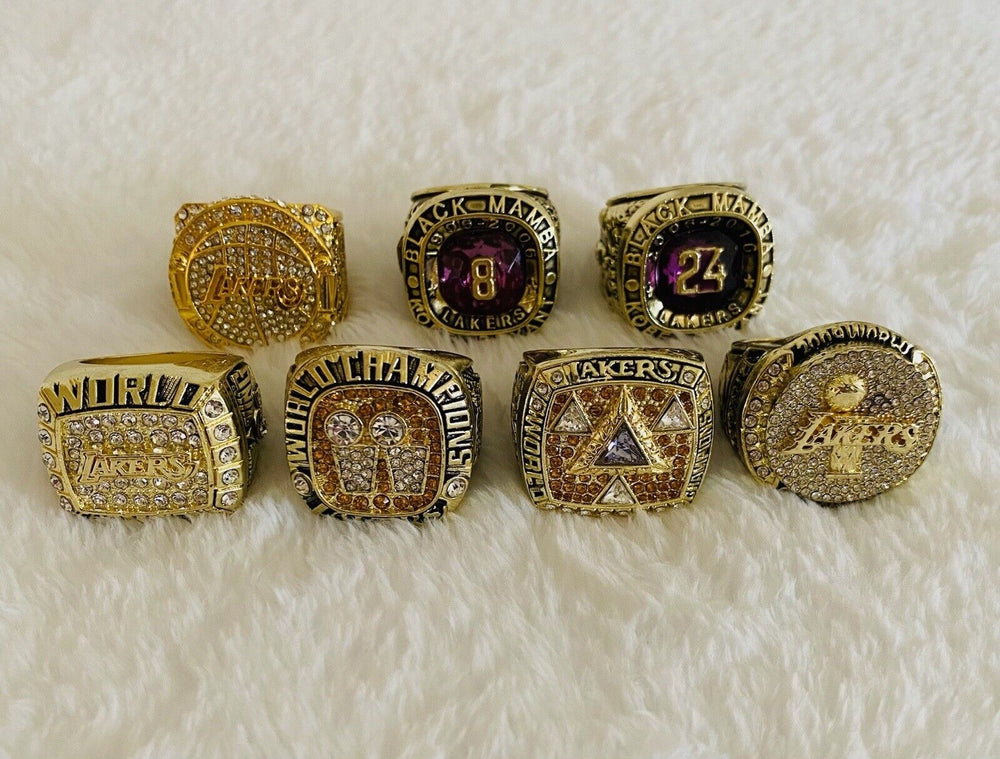 7 Pcs Los Angeles Lakers Kobe Bryant Ultimate Ring Collection Set,  SHIP - EB Sports Champion's Cache