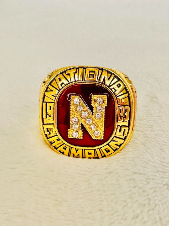 1983 Nebraska Cornhuskers 18k GP Brass Championship Ring W Box, US SHIP - EB Sports Champion's Cache