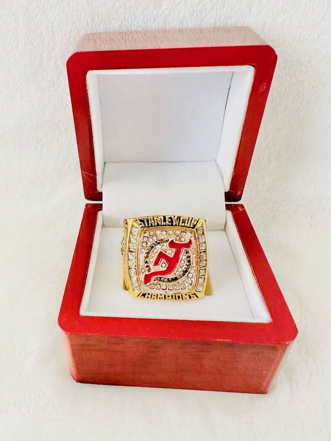 2003 Jersey Devils NHL Stanley Cup 18k GP Championship Ring W Box,  SHIP - EB Sports Champion's Cache