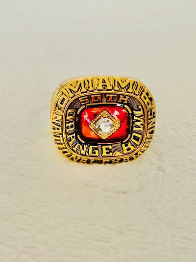 1983 Miami Hurricanes NCAA 18k GP Brass Championship Ring, US SHIP - EB Sports Champion's Cache