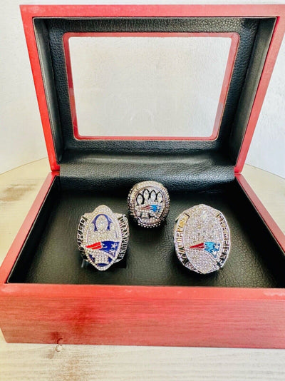 3 PCS New England Patriots Super Bowl Ring W Box, US SHIP 2014/16/18 - EB Sports Champion's Cache