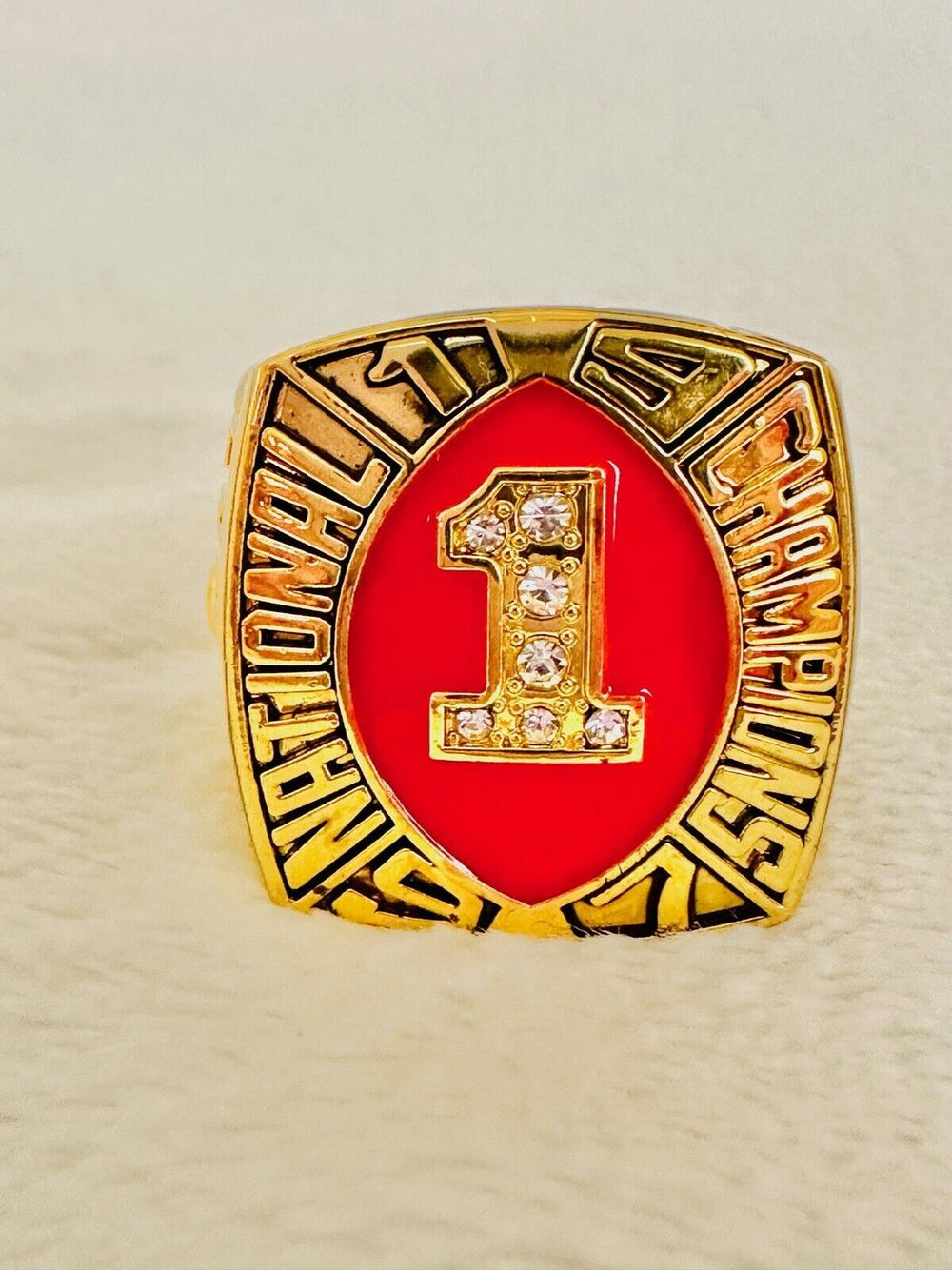 1997 Nebraska Cornhuskers 18k GP Brass Championship Ring W Box, US SHIP - EB Sports Champion's Cache