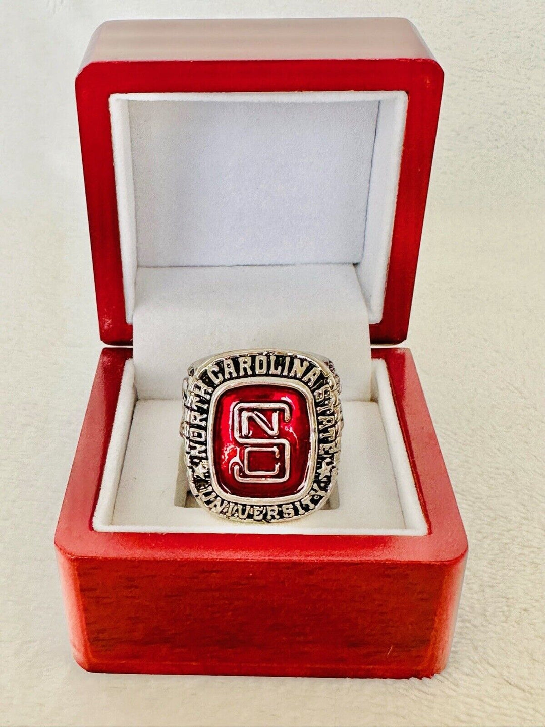 1974 North Carolina State NCAA SP Brass Championship Ring W Box, US Ship - EB Sports Champion's Cache