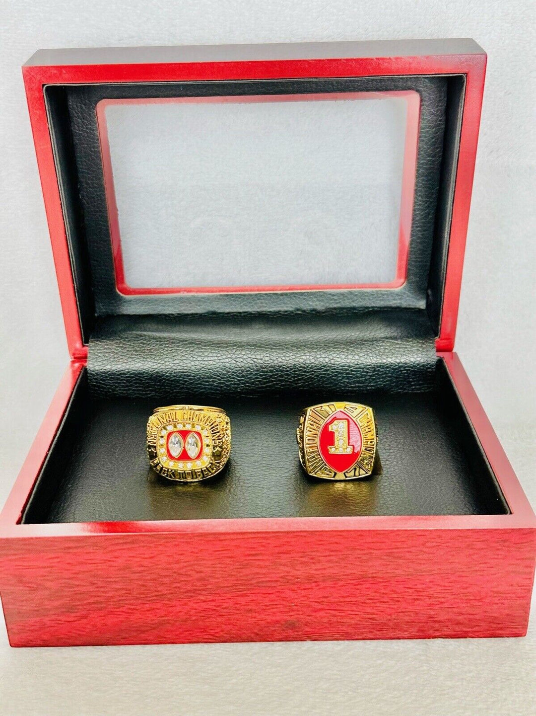 2 PCS Nebraska Cornhuskers 18k GP Championship Ring W Box, US SHIP 1995/97 - EB Sports Champion's Cache