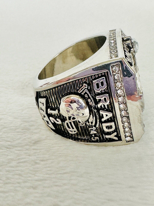 2001 New England Patriots Championship Ring W Box Silver Plated, Brady, US SHIP - EB Sports Champion's Cache